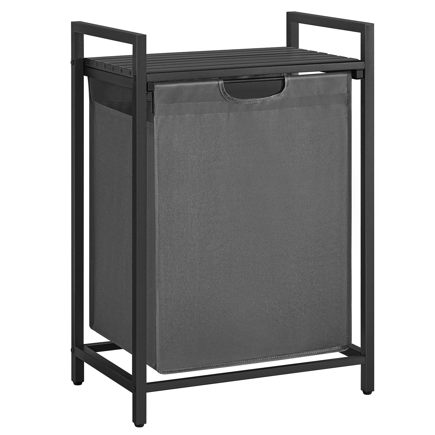 VASAGLE Laundry Hamper, Laundry Basket, Laundry Sorter with 3 Pull-Out and Removable Bags, Shelf, Metal Frame, 3 x 10 Gallons (38L), 36.4 x 13 x 28.4 Inches, Rustic Brown and Black UBLH301B01