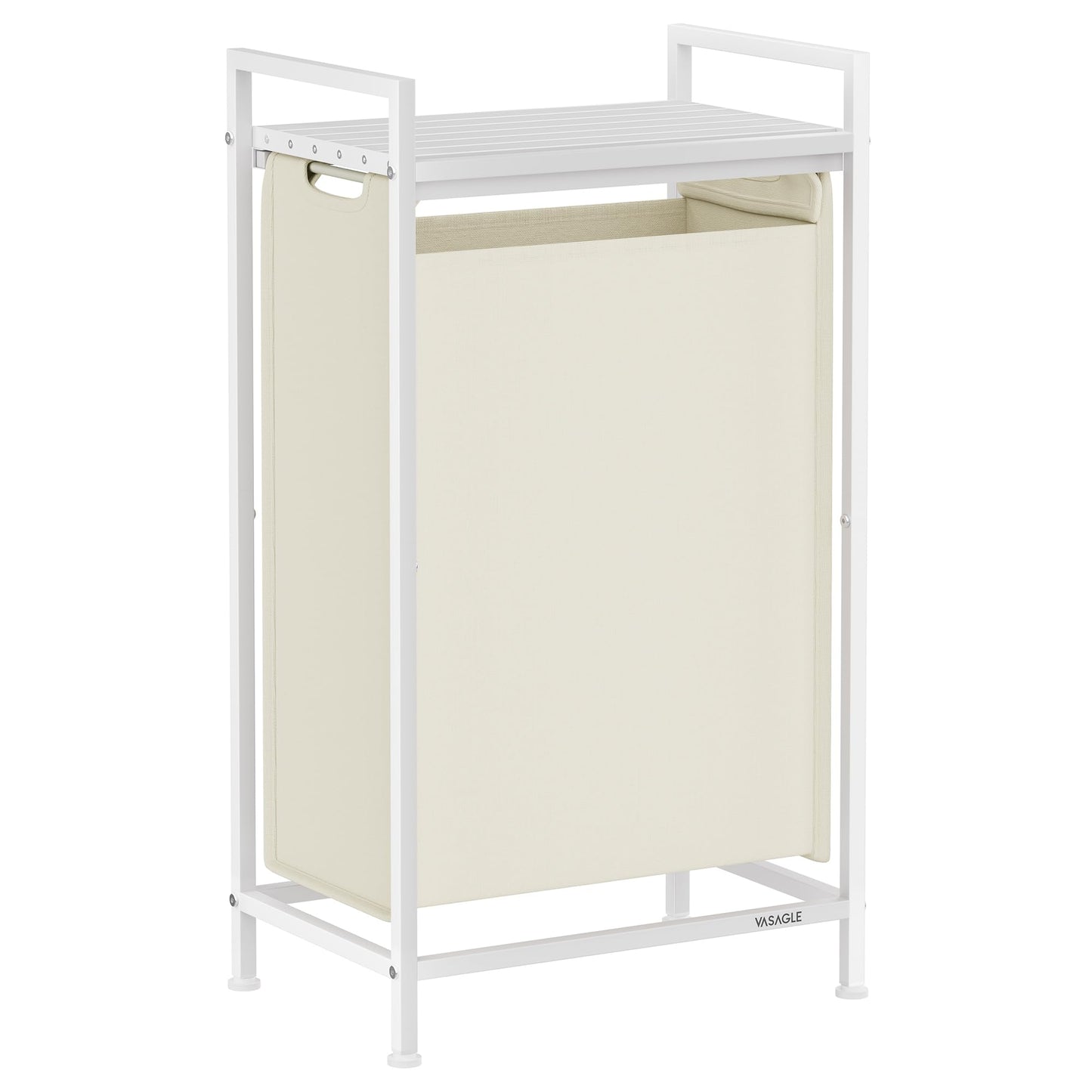 VASAGLE Laundry Hamper, Laundry Basket, Laundry Sorter with 3 Pull-Out and Removable Bags, Shelf, Metal Frame, 3 x 10 Gallons (38L), 36.4 x 13 x 28.4 Inches, Rustic Brown and Black UBLH301B01