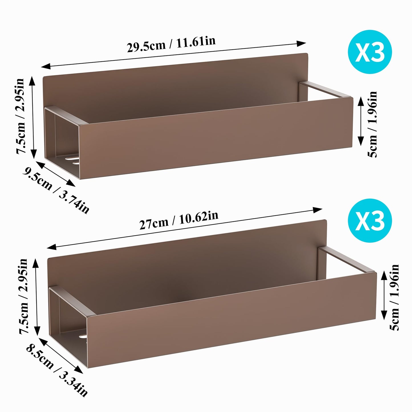 6 Pack Magnetic Spice Storage Rack Organizer for Refrigerator and Oven, Black Fridge Organizers and Storage