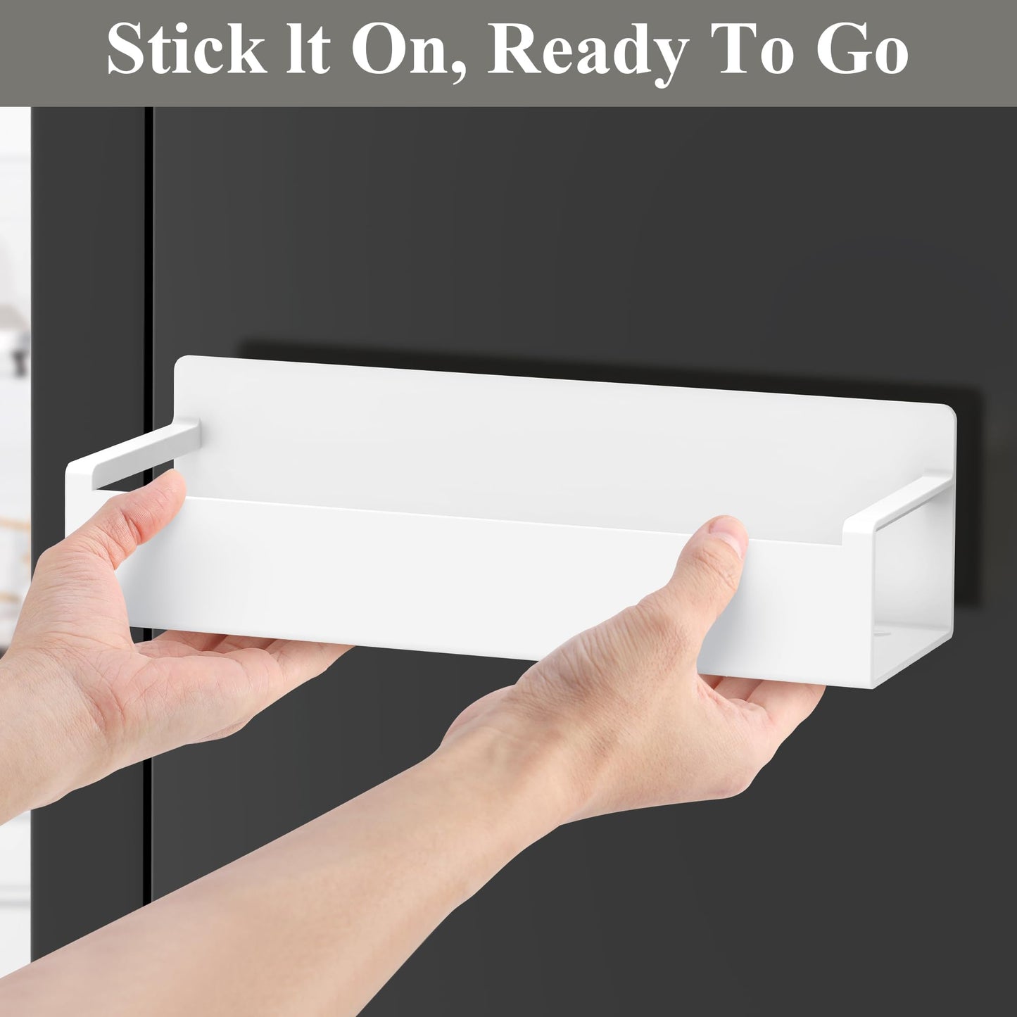 6 Pack Magnetic Spice Storage Rack Organizer for Refrigerator and Oven, Black Fridge Organizers and Storage