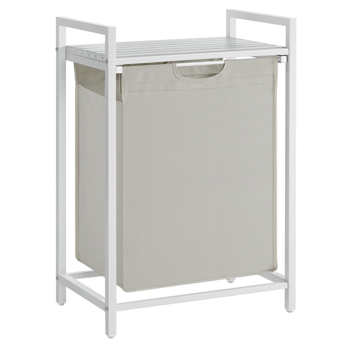 VASAGLE Laundry Hamper, Laundry Basket, Laundry Sorter with 3 Pull-Out and Removable Bags, Shelf, Metal Frame, 3 x 10 Gallons (38L), 36.4 x 13 x 28.4 Inches, Rustic Brown and Black UBLH301B01
