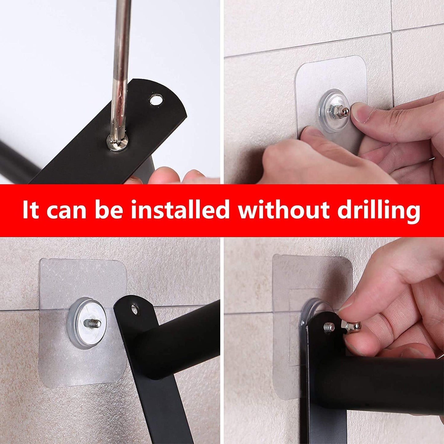 Adjustable Towel Bar for Bathroom Wall Mount17-30.7inch Adhesive Shower Towel Rack Stainless Steel Bath Towel Holders for Toilet Kitchen Double Towel Hanger (Double Towel Rack)