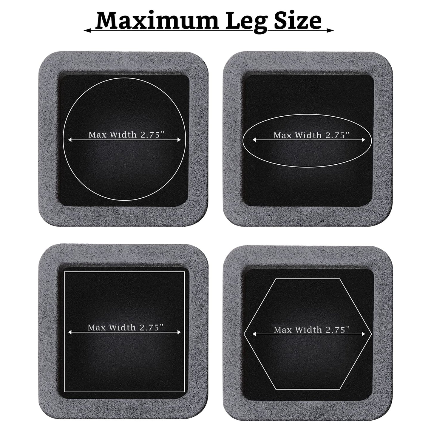 HOLDN’ STORAGE Adjustable Bed Risers and Furniture Risers-Stackable Bed Lift 3, 5, or 8 Inch-Set of 4 Bed Risers-Heavy Duty-Perfect for College Dorms- Supports up to 1,300 lbs–Fits Legs up to 2.75” W