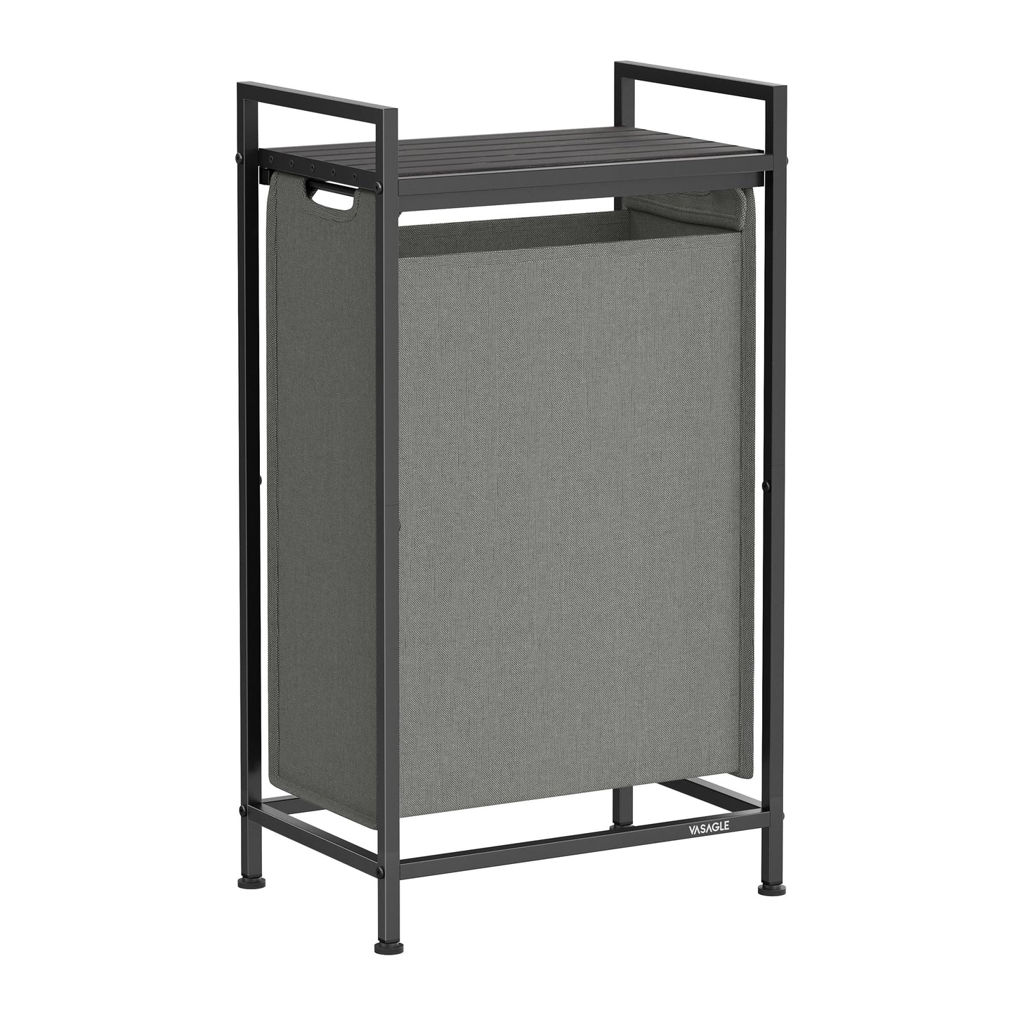 VASAGLE Laundry Hamper, Laundry Basket, Laundry Sorter with 3 Pull-Out and Removable Bags, Shelf, Metal Frame, 3 x 10 Gallons (38L), 36.4 x 13 x 28.4 Inches, Rustic Brown and Black UBLH301B01